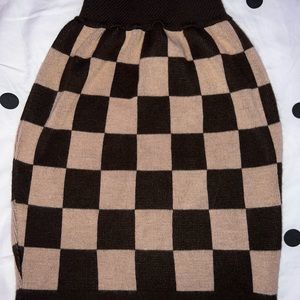 Mini Brown Checker SKIRT- Pretty Little Thing Size Small